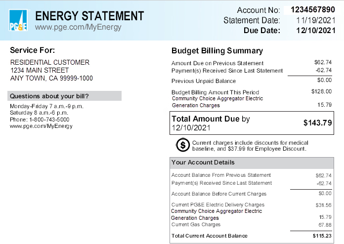 Budget Billing Program